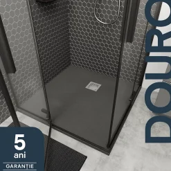 GoodHome Receveur de douche 90 x 90 cm, résine, gris, Douro