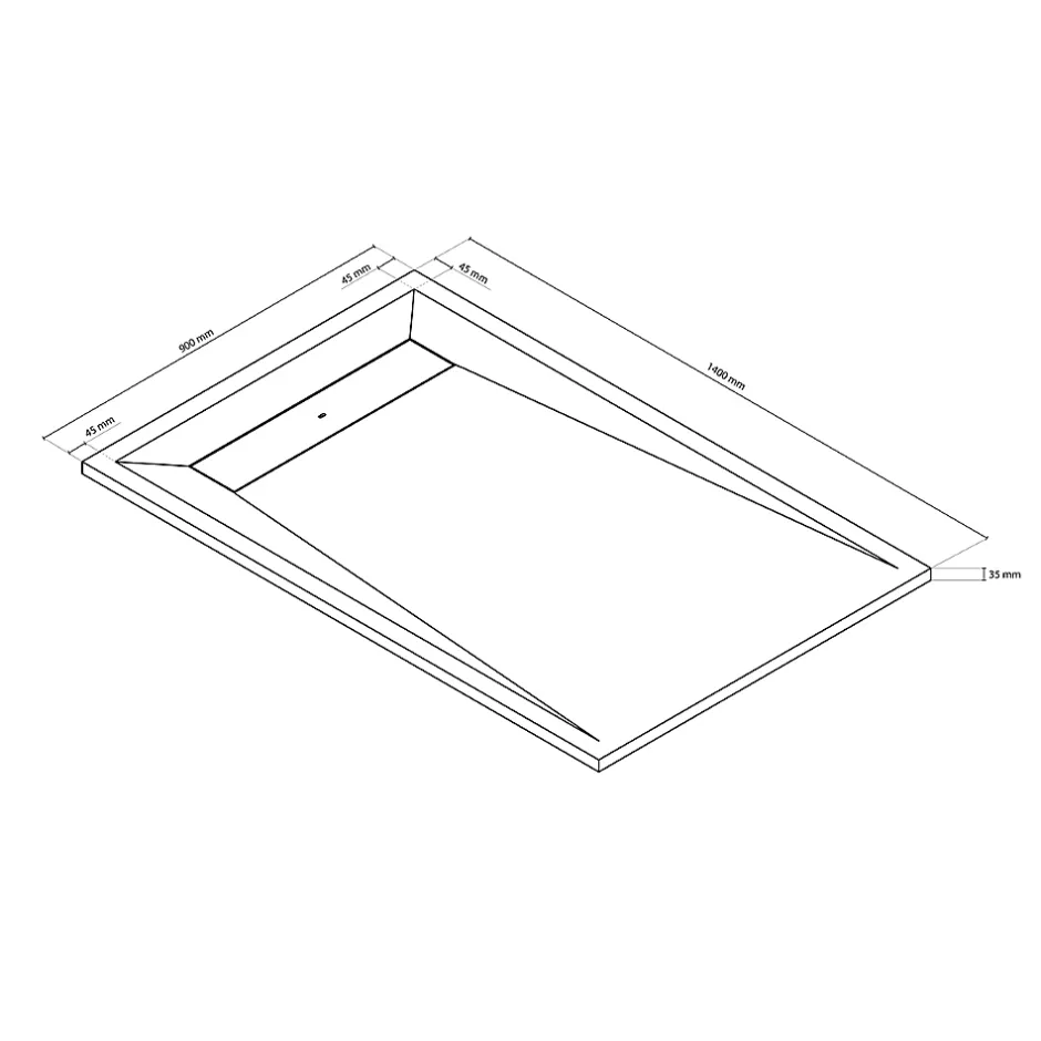 GoodHome Receveur de douche 90 x 140 cm, résine, blanc, Luiro* Receveur De Douche