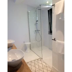 Stano Receveur de douche 80 x 160 cm extra plat blanc PIATTO en SoliCast surface ardoisee