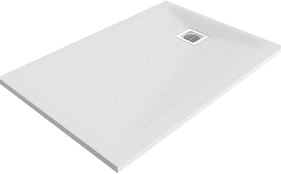 GoodHome Receveur de douche 80 x 140 cm, résine, blanc, Douro* Receveur De Douche