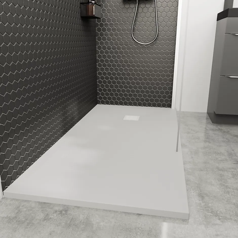 GoodHome Receveur de douche 90 x 140 cm, résine, blanc, Douro