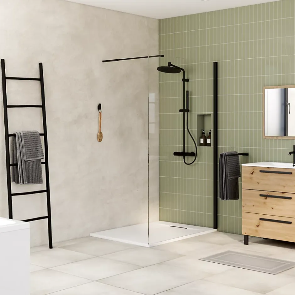 Schulte Receveur de douche 90 x 120 cm, effet pierre blanche,