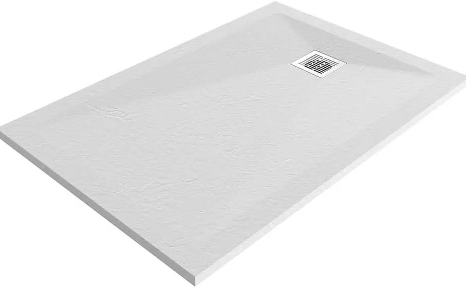GoodHome Receveur de douche 90 x 120 cm, résine, blanc, Douro