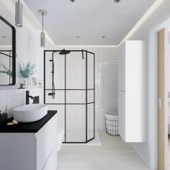 GoodHome Receveur de douche 90 x 120 cm, résine, blanc, Douro