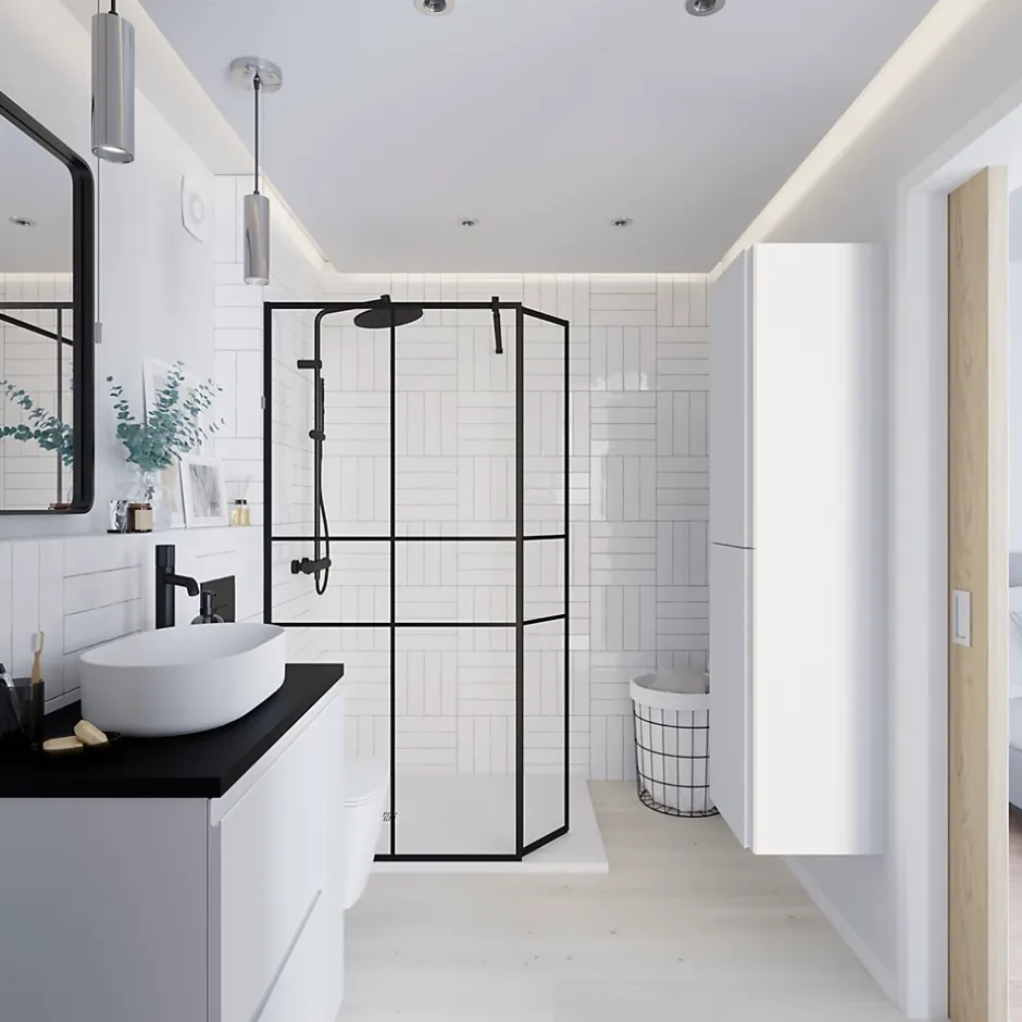GoodHome Receveur de douche 90 x 120 cm, résine, blanc, Douro