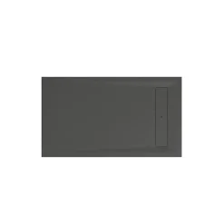 GoodHome Receveur de douche 80 x 140 cm, résine, noir, Luiro