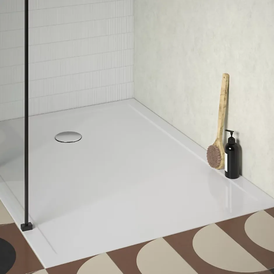 Jacob Delafon Receveur de douche 120 x 90 Gaspard extra-plat céramique bonde à gauche