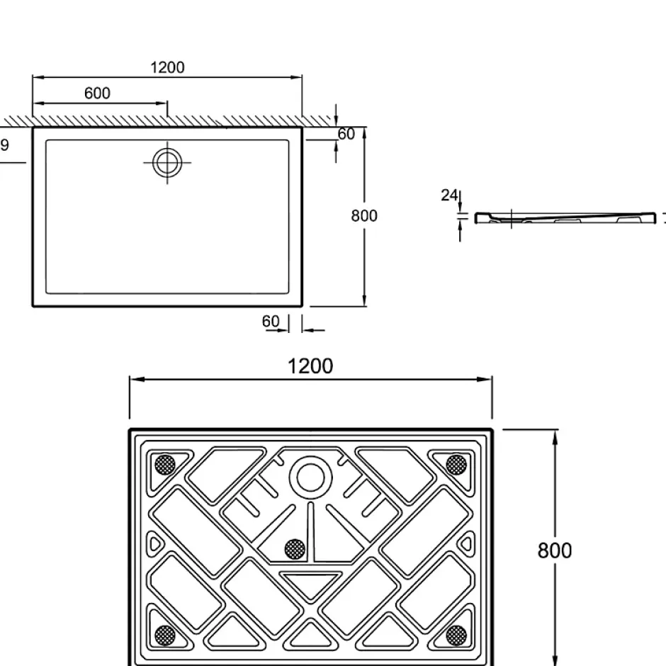 Jacob Delafon Receveur de douche 120 x 80 Gaspard extra-plat céramique* Receveur De Douche