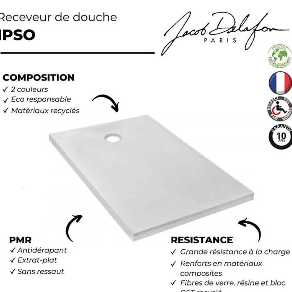 Jacob Delafon Receveur de douche 120 x 90 Ipso rectangle gris anthracite* Receveur De Douche