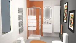 Ondee Receveur de douche 70 x 70 x 10 cm, blanc brillant, Ondée Cera