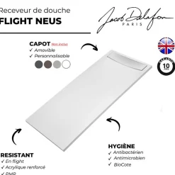 Jacob Delafon Receveur de douche antidérapant 140 x 90 Flight Neus rectangle blanc