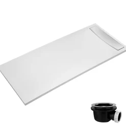 Jacob Delafon Receveur de douche antidérapant 160 x 90 Flight Neus acrylique rectangle blanc + bonde + capot