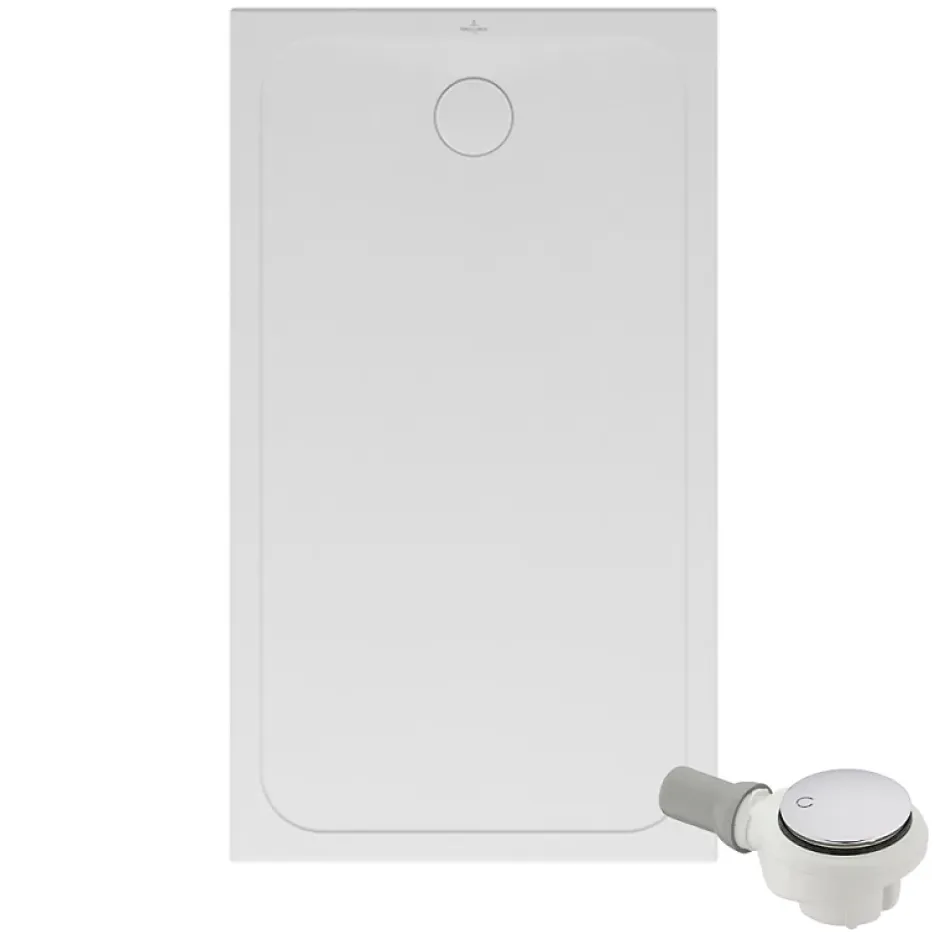 Villeroy & Boch Receveur de douche antidérapant 120 x 90 VILLEROY ET BOCH Lifetime Plus céramique blanc + Bonde chromé* Receveur De Douche