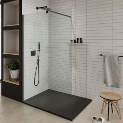 Saniverre Receveur de douche BAYA extra-plat aspect pierre noir 100 x 140 cm + bonde* Receveur De Douche