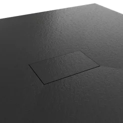 Saniverre Receveur de douche BAYA extra-plat aspect pierre noir 100 x 140 cm + bonde* Receveur De Douche