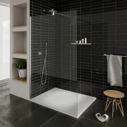 Saniverre Receveur de douche BAYA extra-plat aspect pierre blanc 80 x 160 cm + bonde* Receveur De Douche