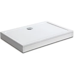 AICA Sanitaire Receveur de Douche blanc extra plat carré en résine - 100x80 cm - avec 9 kit de plinthe et pieds* Receveur De Douche