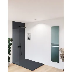 U-tile Receveur de douche blanc 120 x 80 cm en résine aspect ardoise - grille caniveau* Receveur De Douche