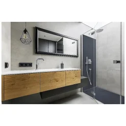 U-tile Receveur de douche blanc 120 x 80 cm en résine aspect ardoise - grille caniveau* Receveur De Douche