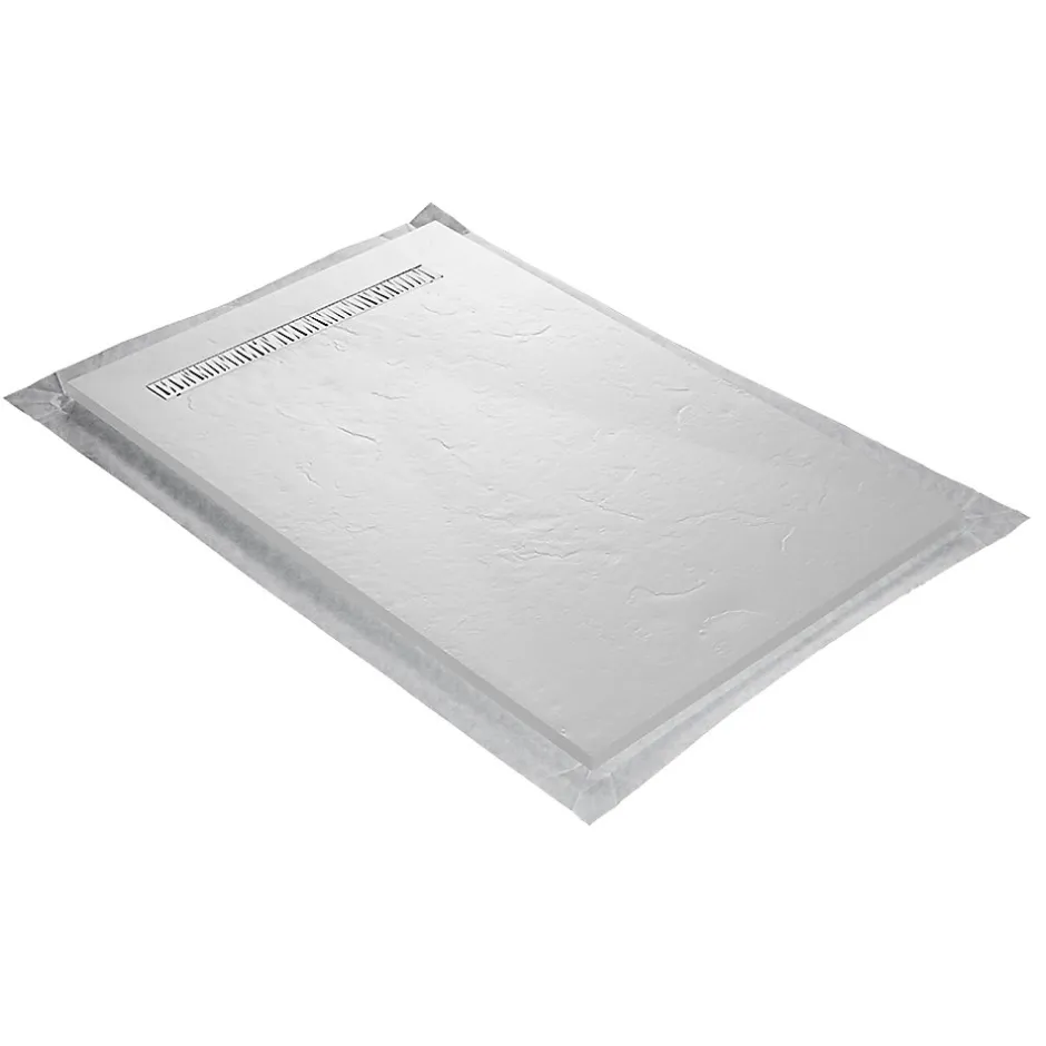 U-tile Receveur de douche blanc 200 x 100 cm haute densité aspect ardoise - grille caniveau* Receveur De Douche