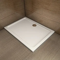 AICA Sanitaire Receveur de douche blanc 90x80x3 cm - Extra plat - Carré - Résine antidérapante