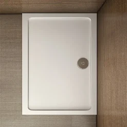 AICA Sanitaire Receveur de douche blanc 90x80x3 cm - Extra plat - Carré - Résine antidérapante