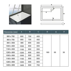 AICA Sanitaire Receveur de douche blanc 90x80x3 cm - Extra plat - Carré - Résine antidérapante