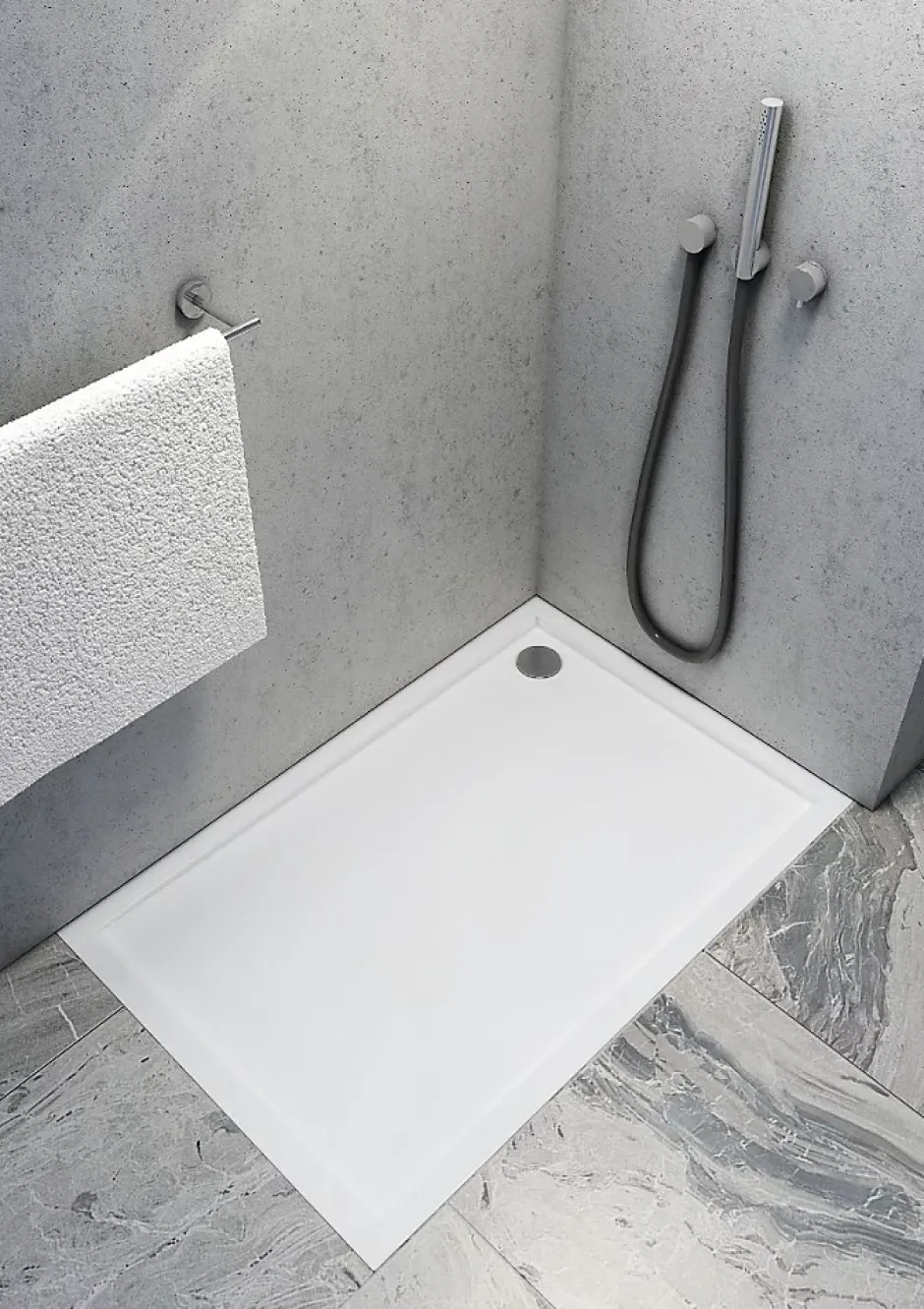 Otitec Receveur de douche en acrylique blanc - rectangulaire - ZAHER - 100 x 90