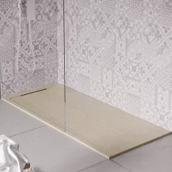 Cosyneo Receveur de douche en pierre naturelle extra plat à poser 90x200cm - beige marbre - ORIGINE