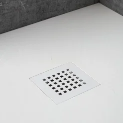 Kiamami Valentina Receveur De Douche En Résine 150X80 Blanc Effet Pierre