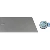 Vente-unique Receveur de douche extra plat à poser ou à encastrer recoupable en résine SMC avec siphon - Gris - 140 x 90 cm - MIRNOSA