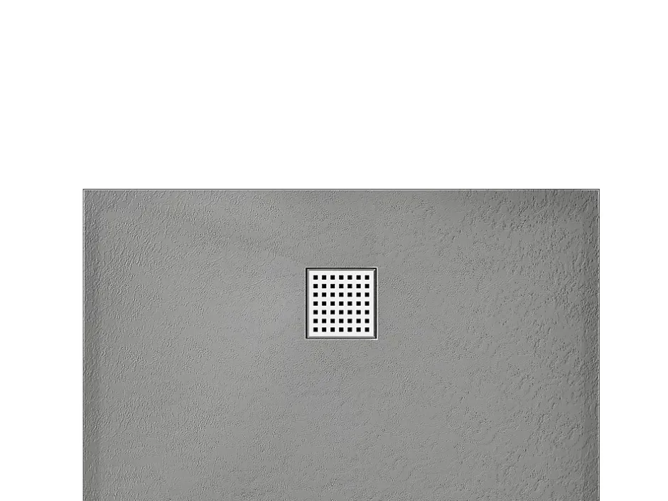 Vente-unique Receveur de douche extra plat à poser ou à encastrer recoupable en résine SMC - Gris - 140 x 90 cm - MIRNOSA