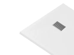 Vente-unique Receveur de douche extra plat à poser ou à encastrer recoupable en résine SMC avec siphon - Blanc - 160 x 90 cm - MIRNOSA* Receveur De Douche