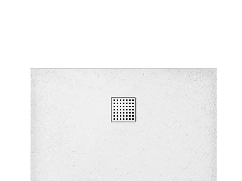 Vente-unique Receveur de douche extra plat à poser ou à encastrer recoupable en résine SMC avec siphon - Blanc - 160 x 90 cm - MIRNOSA* Receveur De Douche