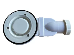 Vente-unique Receveur de douche extra plat à poser ou à encastrer recoupable en résine SMC en quart de cercle avec siphon - Blanc - 90 x 90 cm* Receveur De Douche