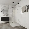 Vente-unique Receveur de douche extra plat à poser ou à encastrer recoupable en résine SMC avec siphon - Blanc - 120 x 90 cm - MIRNOSA