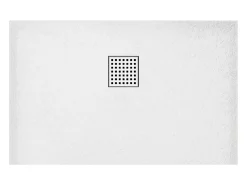 Vente-unique Receveur de douche extra plat à poser ou à encastrer recoupable en résine SMC avec siphon - Blanc - 120 x 90 cm - MIRNOSA