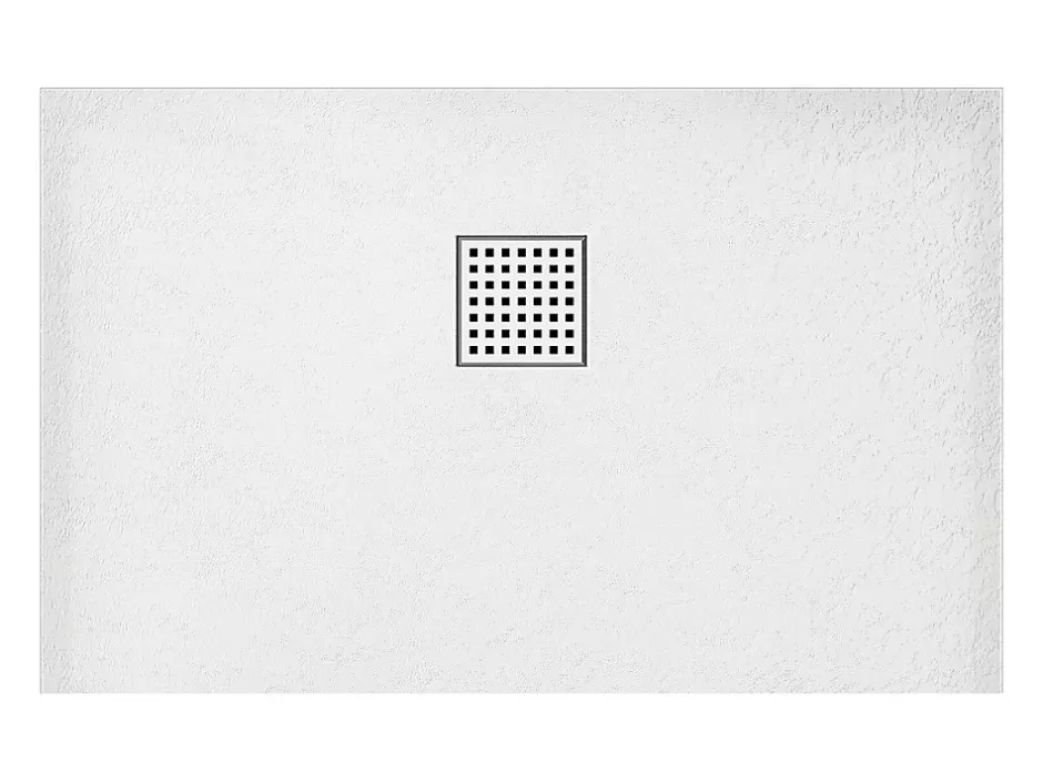 Vente-unique Receveur de douche extra plat à poser ou à encastrer recoupable en résine SMC avec siphon - Blanc - 120 x 90 cm - MIRNOSA