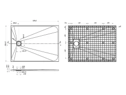 Vente-unique Receveur de douche extra plat à poser ou à encastrer recoupable en résine SMC avec siphon - Blanc - 120 x 90 cm - MIRNOSA