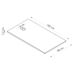 GoodHome Receveur de douche extra-plat l.90 x L.160 cm blanc anti dérapant, Leira