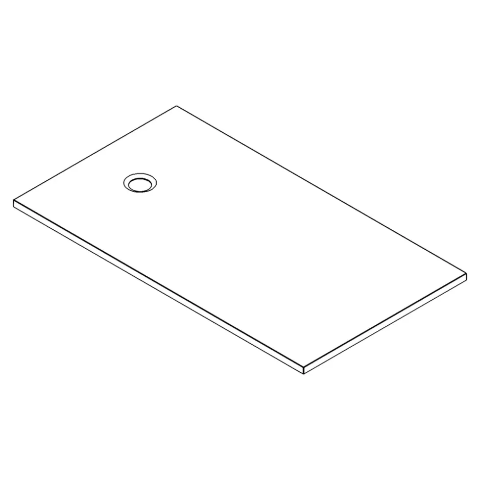 GoodHome Receveur de douche extra-plat l.90 x L.160 cm blanc anti dérapant, Leira