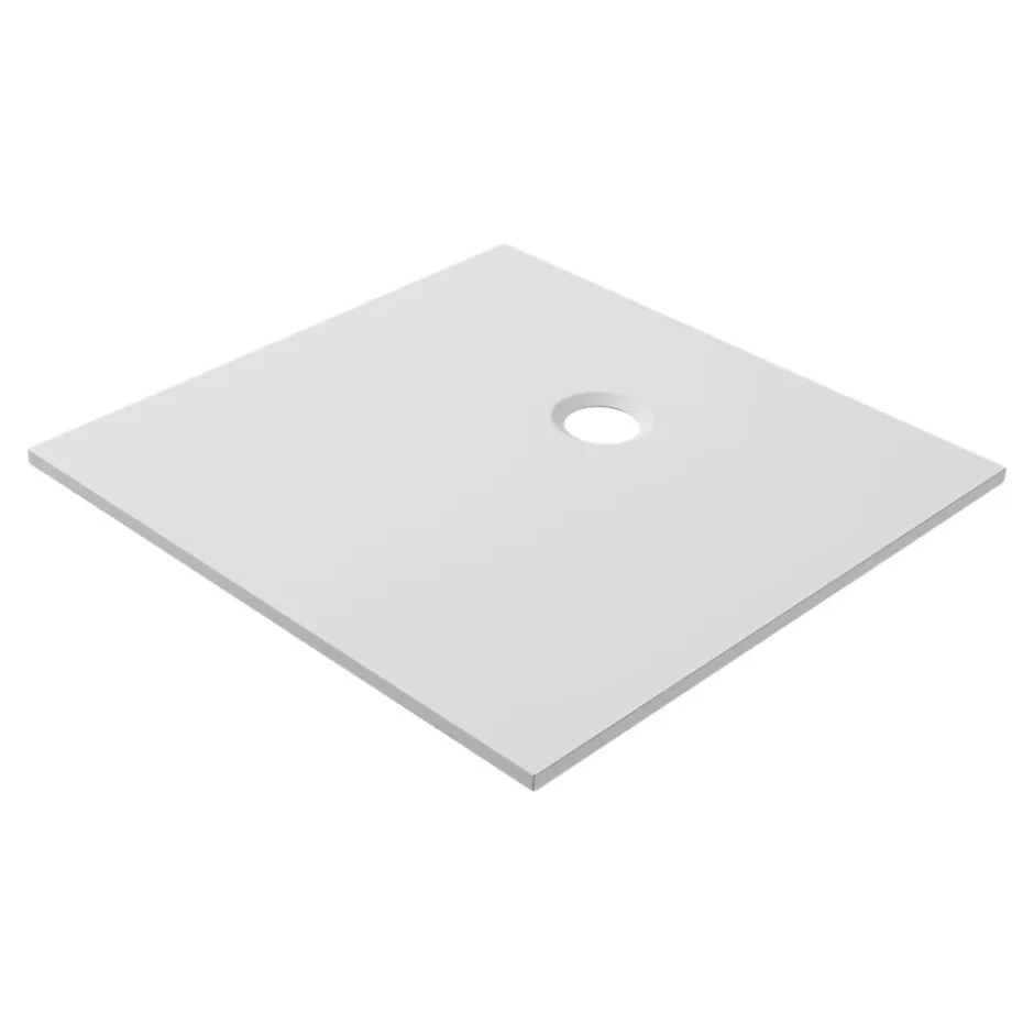 GoodHome Receveur de douche extra-plat l.80 x L.80 cm blanc anti dérapant, Leira