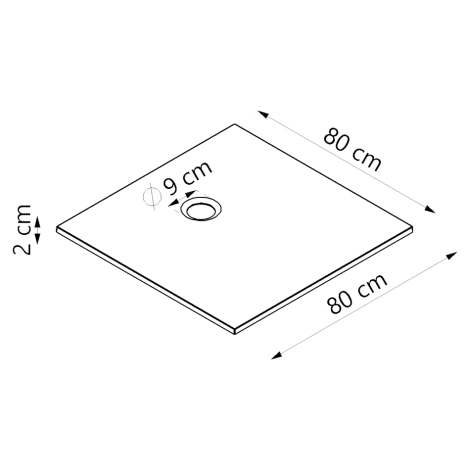 GoodHome Receveur de douche extra-plat l.80 x L.80 cm blanc anti dérapant, Leira