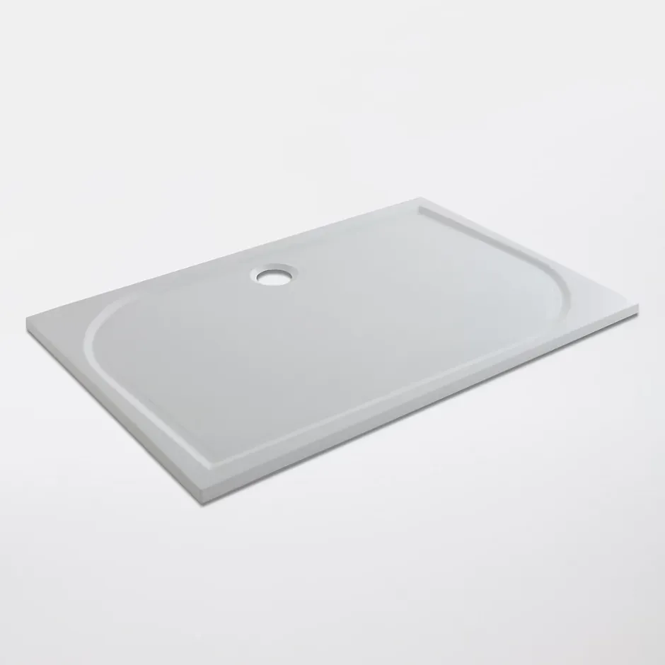 GoodHome Receveur de douche extra-plat l.70 x L.140 cm blanc anti dérapant, Limski* Receveur De Douche