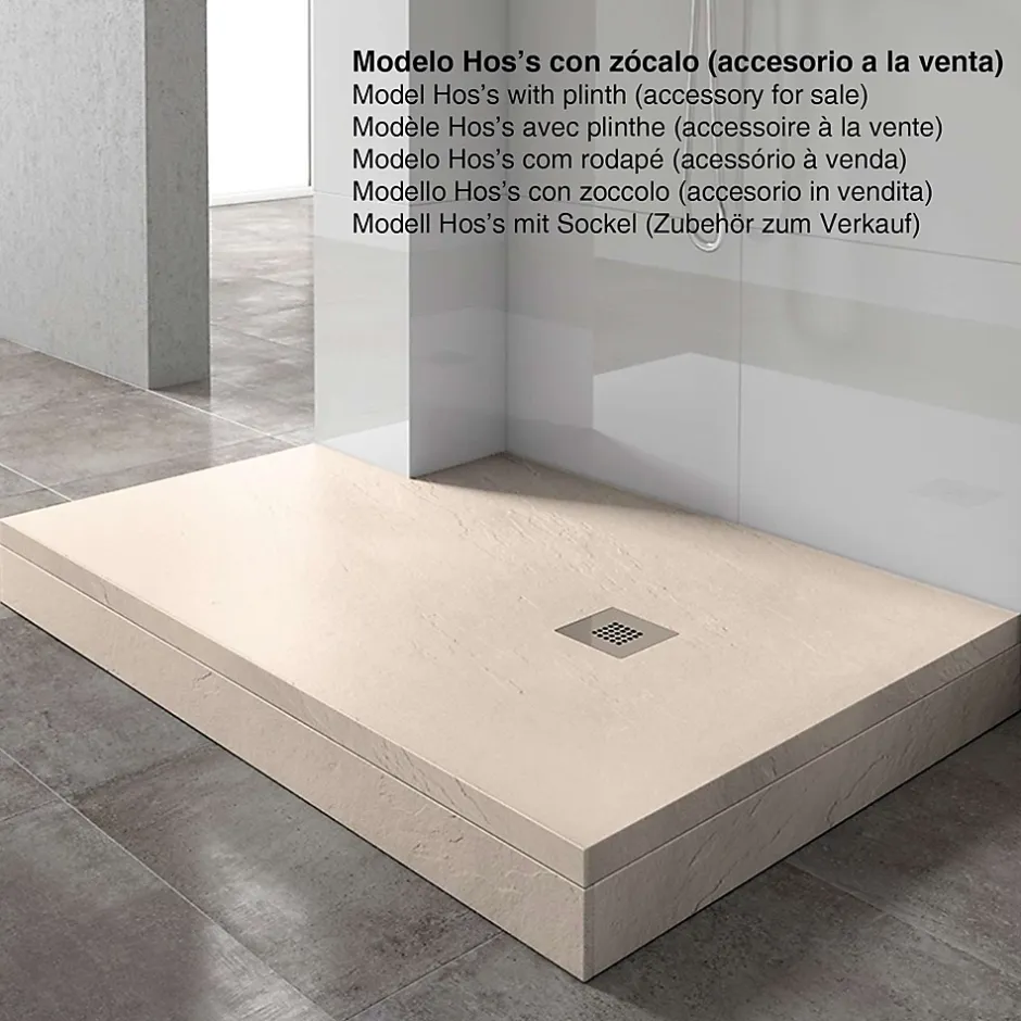 Poalgi Receveur de douche extraplat blanc perle 75x120 cm Hos's -* Receveur De Douche