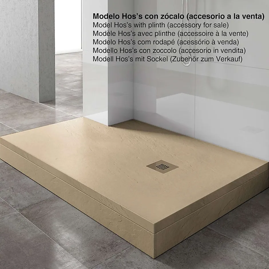 Poalgi Receveur de douche extraplat beige 80x170 cm Hos's -* Receveur De Douche