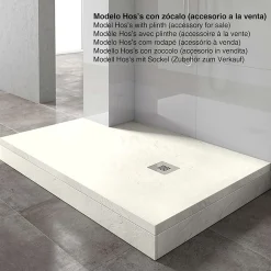 Poalgi Receveur de douche extraplat blanc ivoire 90x100 cm Hos's -