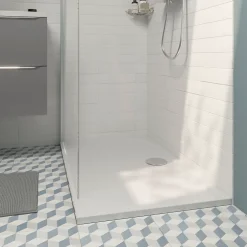GoodHome Receveur de douche extra-plat l.70 x L.120 cm blanc anti dérapant, Limski* Receveur De Douche