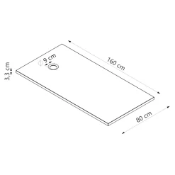 GoodHome Receveur de douche extra-plat l.80 x L.160 cm blanc anti dérapant, Leira* Receveur De Douche
