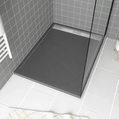 Galedo Receveur de douche extra-plat 90 x 120 cm, acrylique, gris, Pedra* Receveur De Douche
